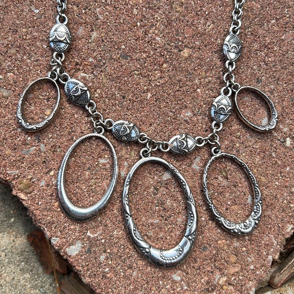 Brighton Retired Silver Etched 18” Loop Necklace - Picture 6 of 8